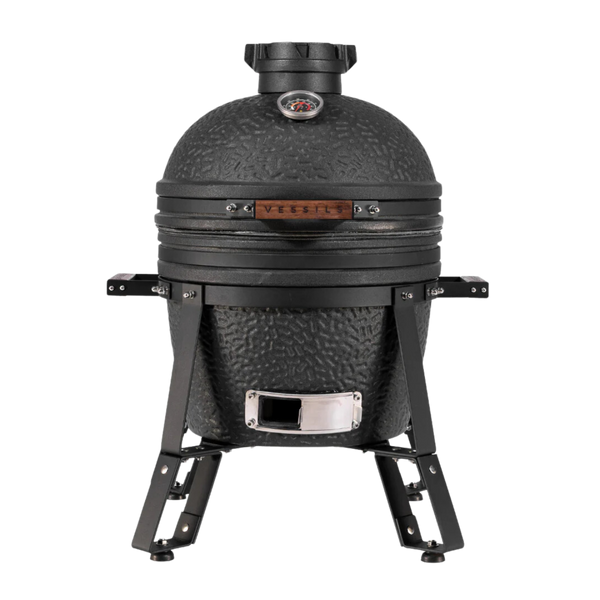 VESSILS Fleet Compact - 16" Kamado Charcoal Grill Full Set with Accessories Diamond Black (13.4-in W)