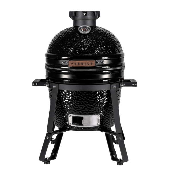 VESSILS Fleet Compact- 16" Kamado Charcoal Grill Full Set with Accessories Glossy Black (13.4-in W)