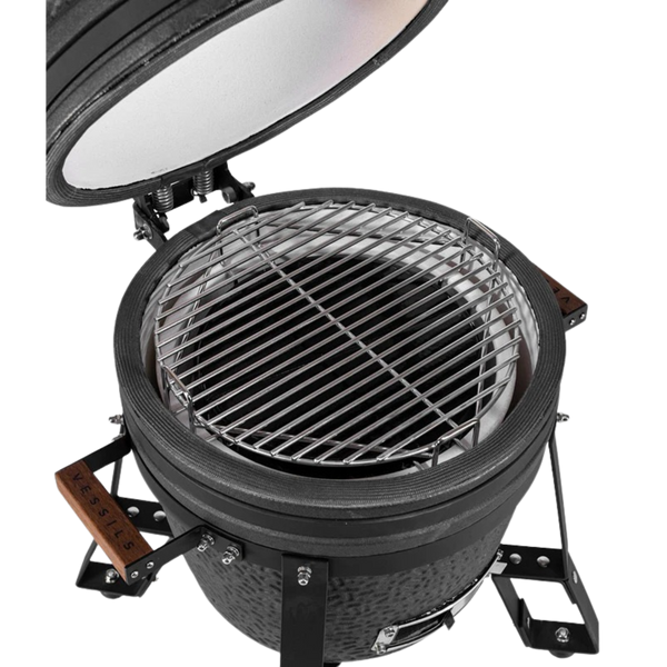 VESSILS Fleet Compact - 16" Kamado Charcoal Grill Full Set with Accessories Diamond Black (13.4-in W)