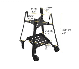 VESSILS 4-Wheel Rolling Cart for VESSILS Small Kamado Grill (2 Size Options)